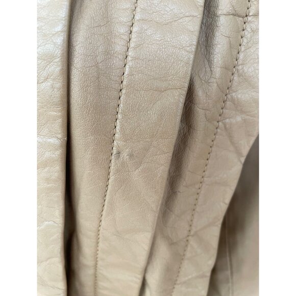 Vintage 1980s Sara International Womens Leather Tan Jacket Size 8 - Picture 12 of 16
